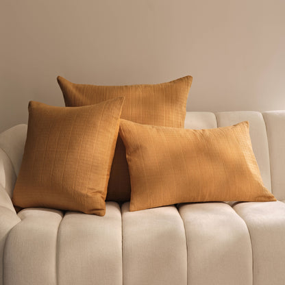 Holbeton 45x45cm Cushion Cover - Amber Yellow Geometric