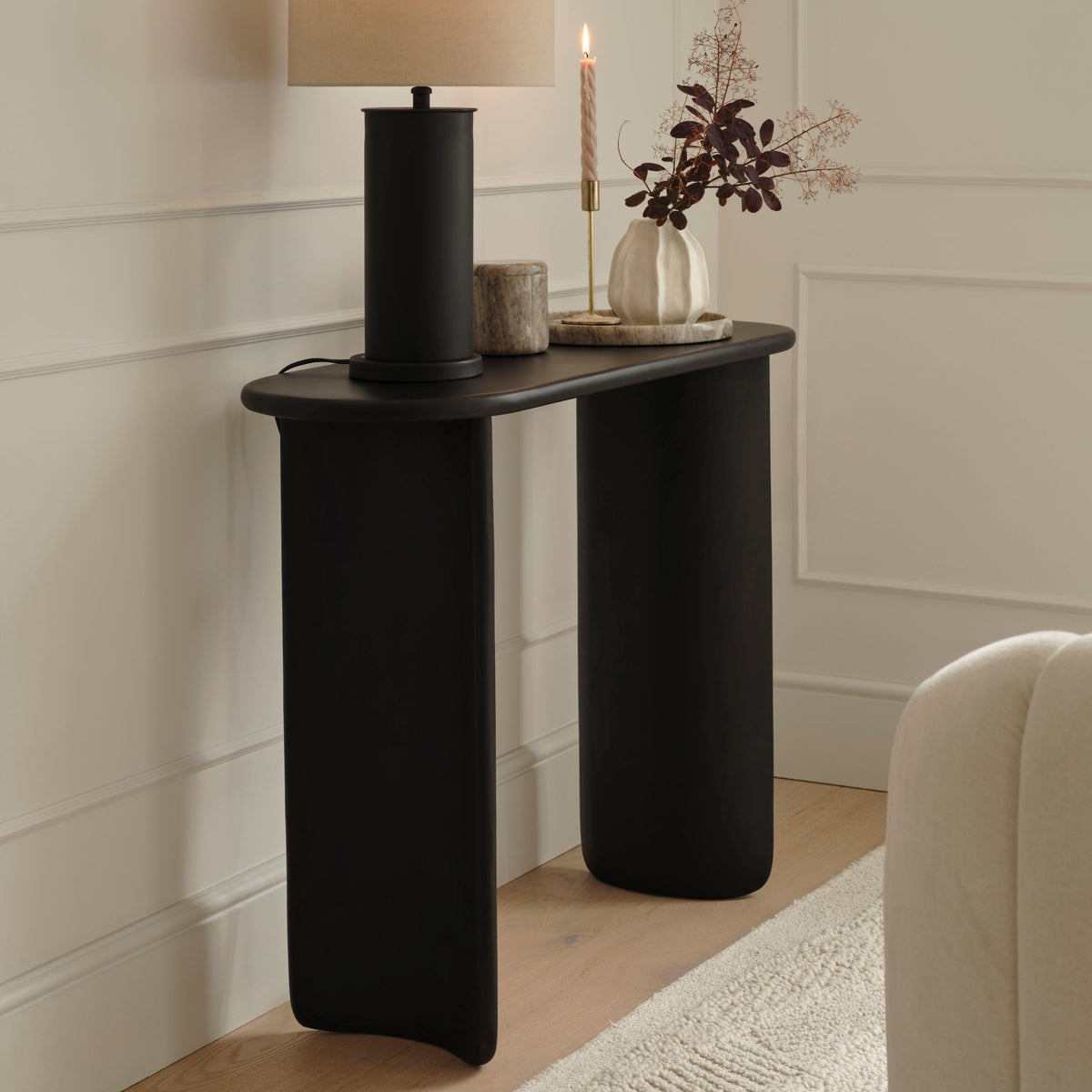 Imogen Console Table - Jet Black Mango Wood - Laura James 