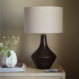 Kargil 31cm Wooden Lamp Base - Coffee Brown Mango Wood - Laura James 