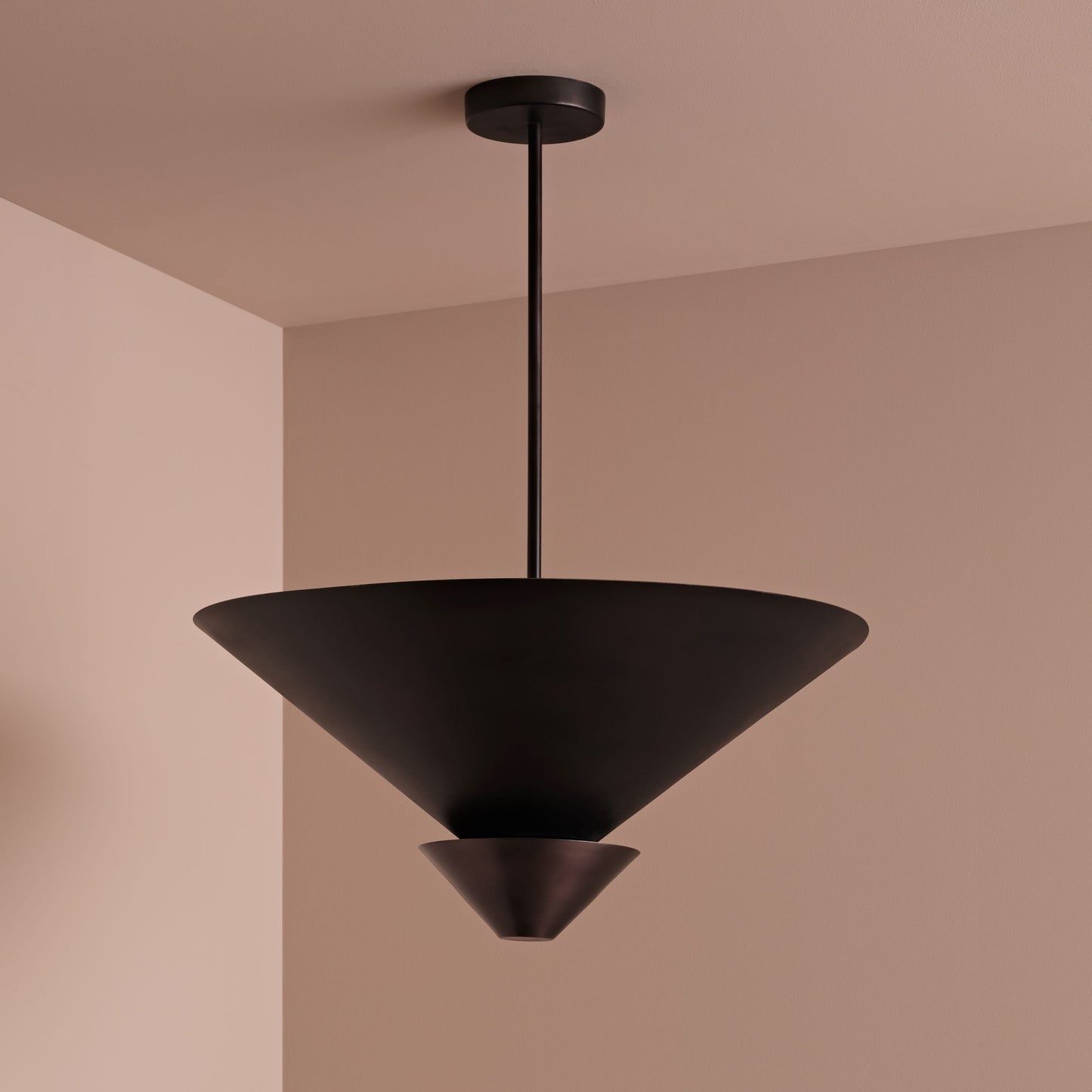 Brockhill 40cm Metal Pendant Light - Midnight Bronze - Laura James 
