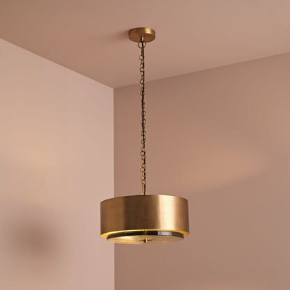 Elterwater 41cm Metal Pendant Light - Heirloom Brass - Laura James 