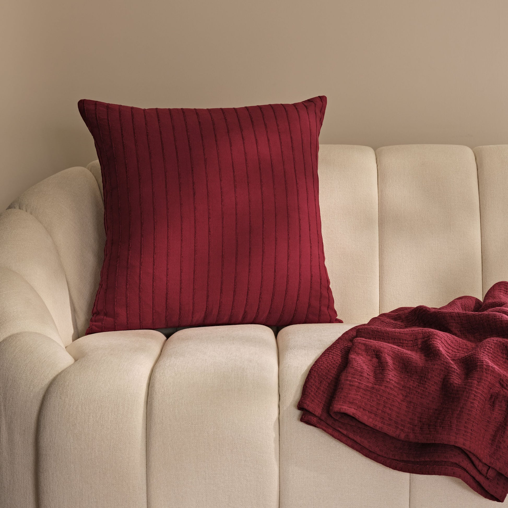Ludbrook 45x45cm Cushion Cover - Burgundy Red - Laura James 