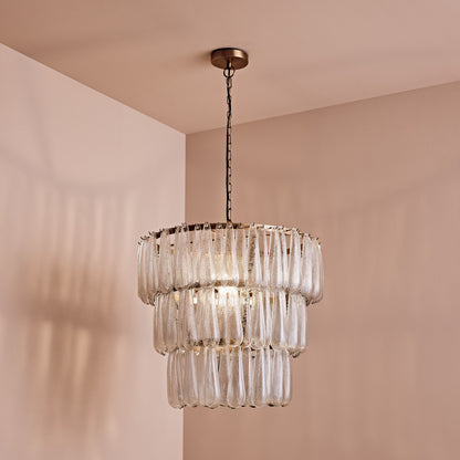 Lussington 89cm Glass Chandelier - Gold - Laura James 