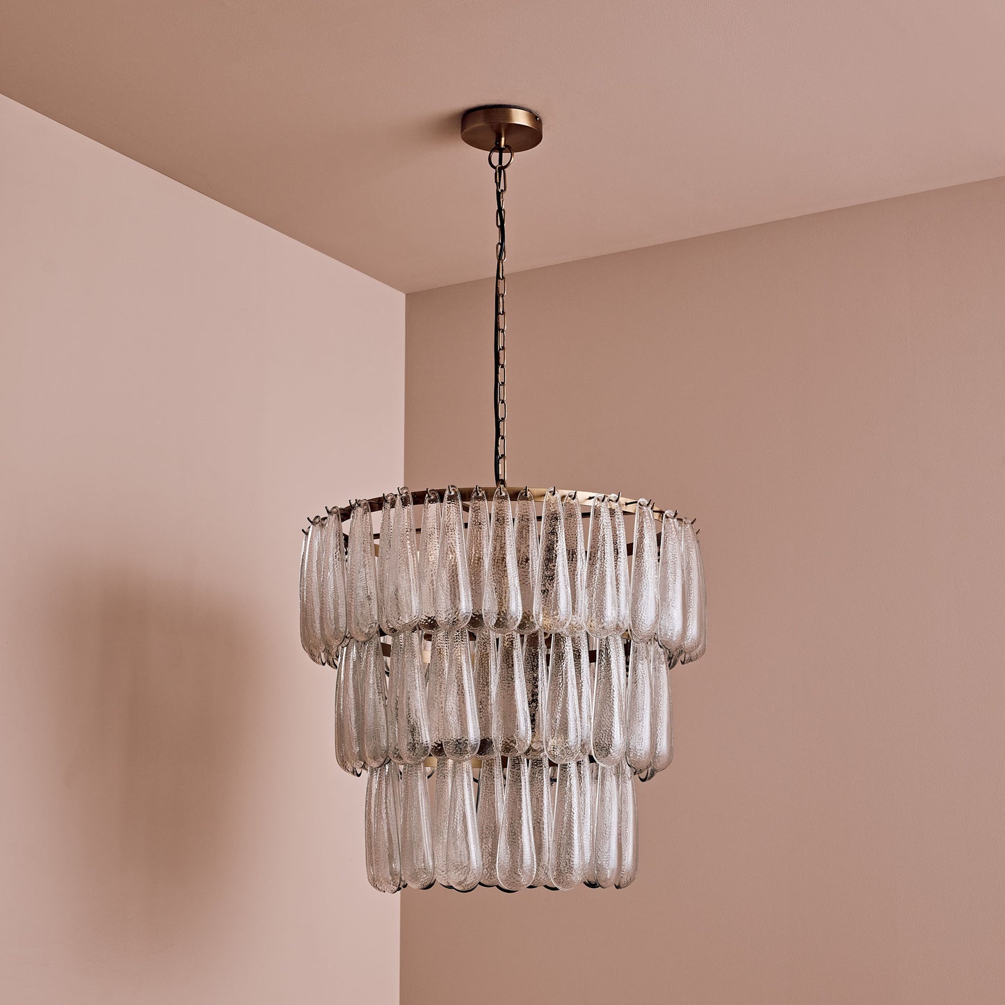 Lussington 89cm Glass Chandelier - Gold - Laura James 