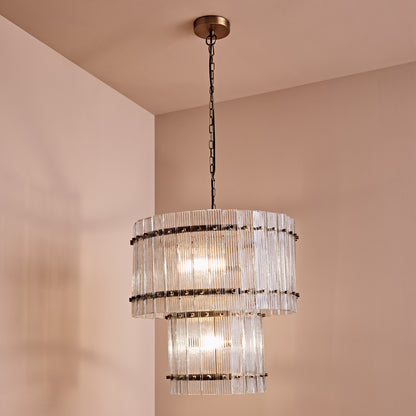 Orleton 56cm Double Layer Chandelier - Heirloom Brass - Laura James 