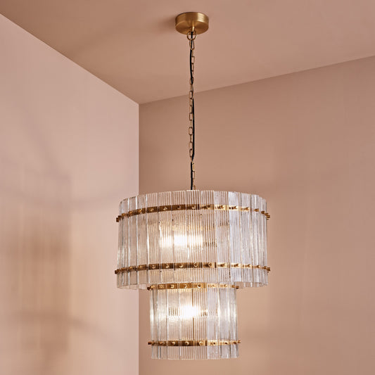 Orleton 56cm Double Layer Chandelier - Heirloom Brass