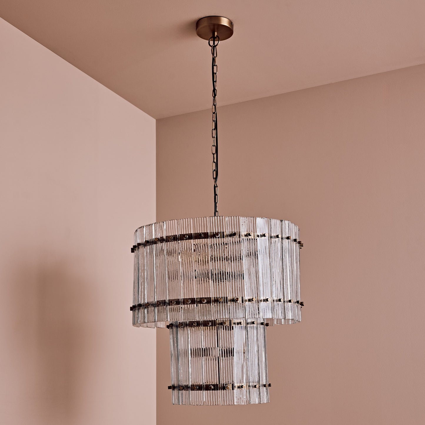 Orleton 56cm Double Layer Chandelier - Heirloom Brass - Laura James 