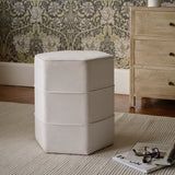 Margot 46cm Hexagon Footstool - Ivory - Laura James 