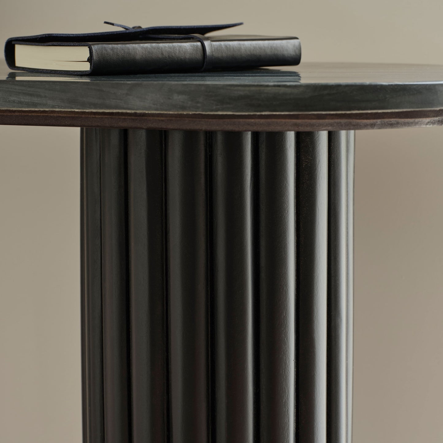 Myla 110cm Console Table - Jet Black with Black Marble - Laura James 