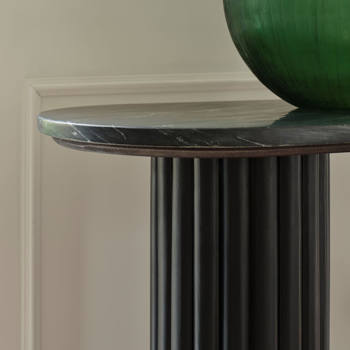 Myla 110cm Console Table - Jet Black with Black Marble - Laura James 
