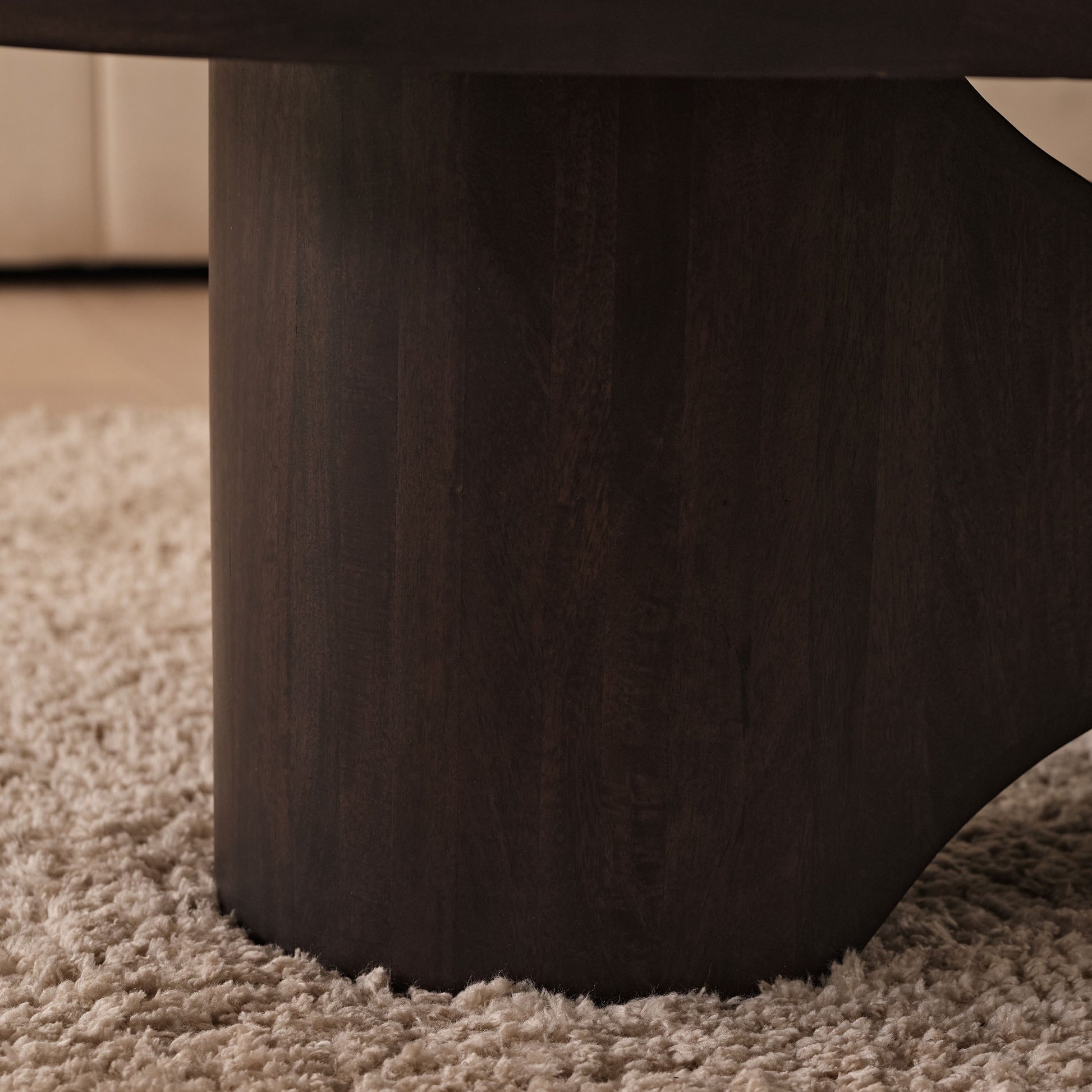 Octavia 120cm Oval Coffee Brown Mango Wood Coffee Table - Laura James 