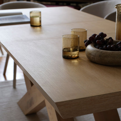 Olivia 160-240cm Whitewash Oak Dining Table Set - 6 Seater - Archer Soft Beige Dining Chairs - Whitewash Legs - Laura James 