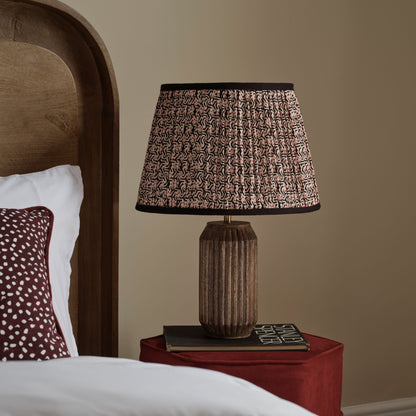 Sangla 25cm Wooden Lamp Base - Almond Brown Mango Wood - Laura James 