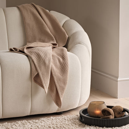 Soldon 200x220cm Cotton Throw - Driftwood - Laura James 