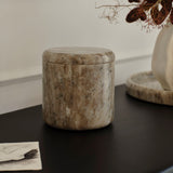 Tiree 11cm Lidded Pot - Beige Marble - Laura James 