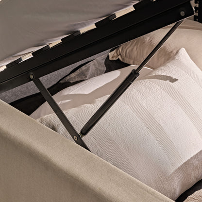 Torin Double Ottoman Bed - Oyster White - Laura James 
