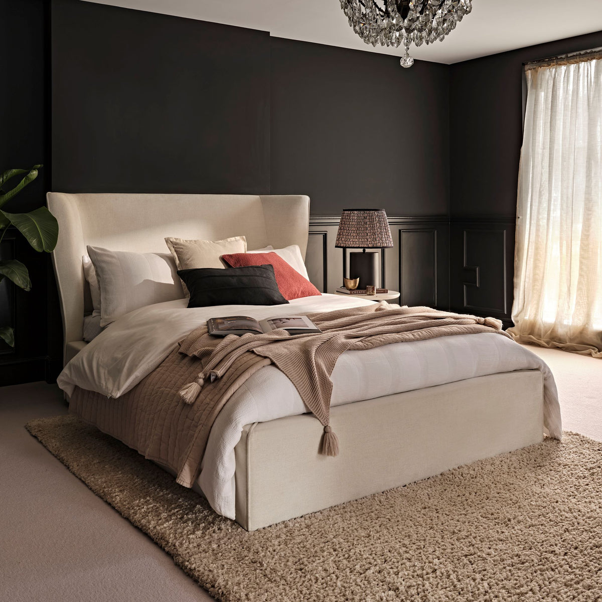 Torin King Ottoman Bed - Oyster White