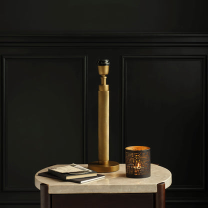 Welham 36cm Metal Table Lamp Base - Patina Gold - Laura James 
