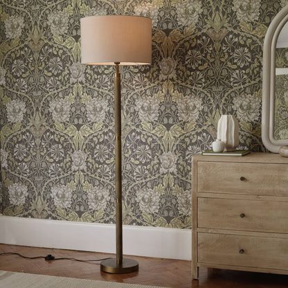 Welham 132cm Metal Floor Lamp Base - Patina Gold - Laura James 