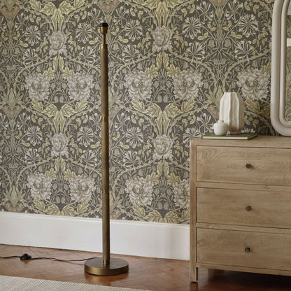 Welham 132cm Metal Floor Lamp Base - Patina Gold - Laura James 