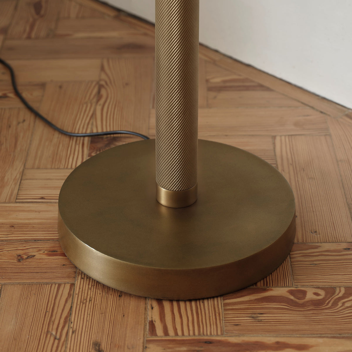 Welham 132cm Metal Floor Lamp Base - Patina Gold - Laura James 