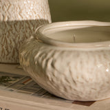 Alderney 15cm 3 Wick Ceramic Sea Salt and Bergamot Candle - Whitewash - Laura James 