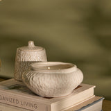 Alderney 15cm 3 Wick Ceramic Sea Salt and Bergamot Candle - Whitewash - Laura James 
