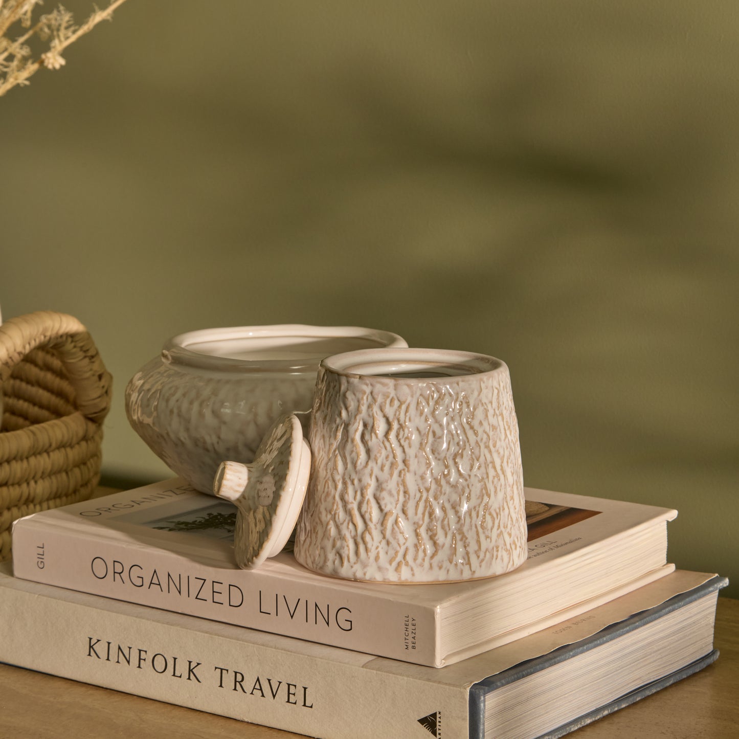 Alderney 10cm Lidded Ceramic Sea Salt and Bergamot Candle - Whitewash - Laura James 