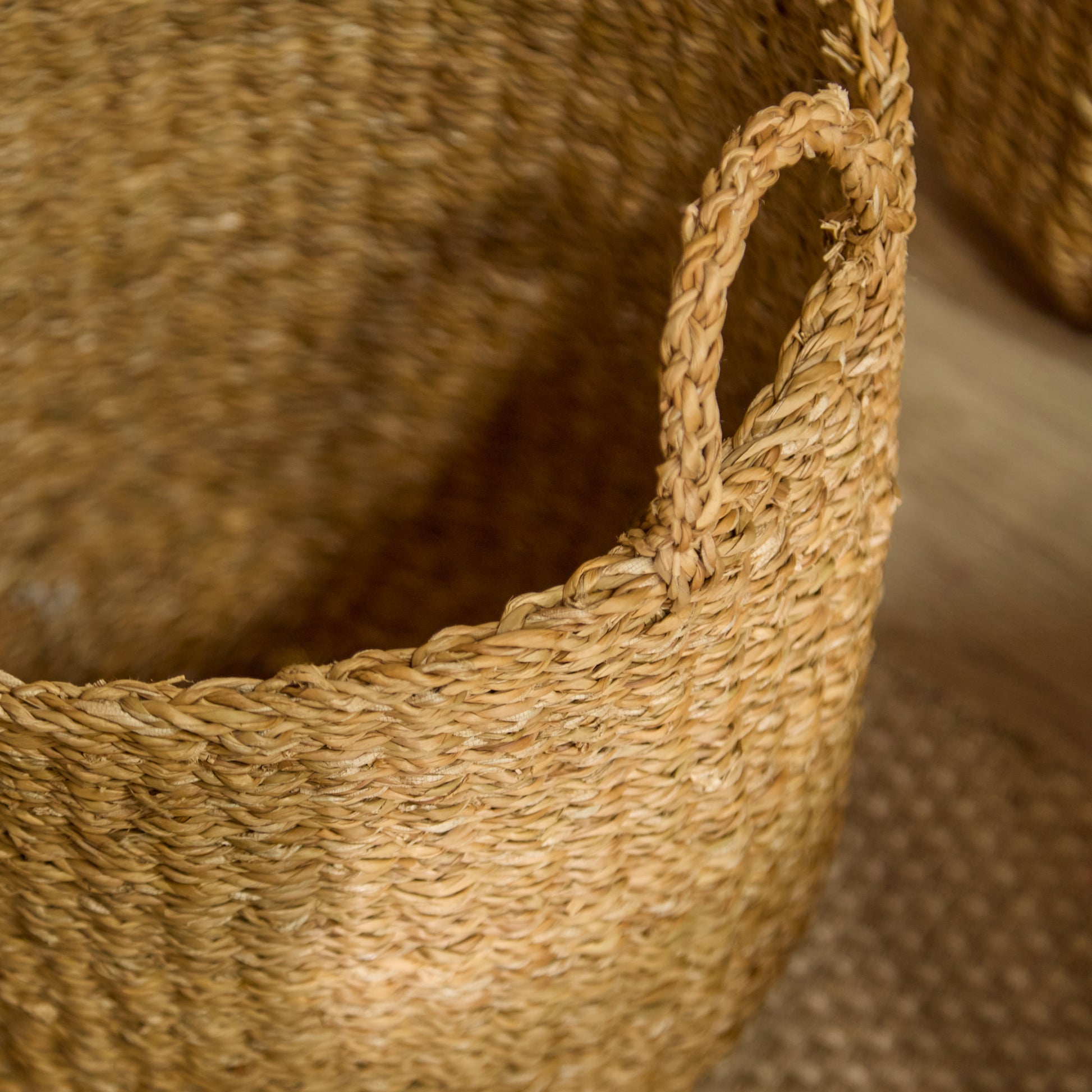 Asika 30cm Round Typha Basket - Natural - Laura James 