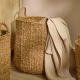 Asika 45cm Round Typha Basket - Natural - Laura James 