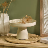 Boswell 30cm Footed Tray - Oatmeal Metal - Laura James 