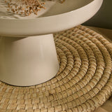 Boswell 30cm Footed Tray - Oatmeal Metal - Laura James 