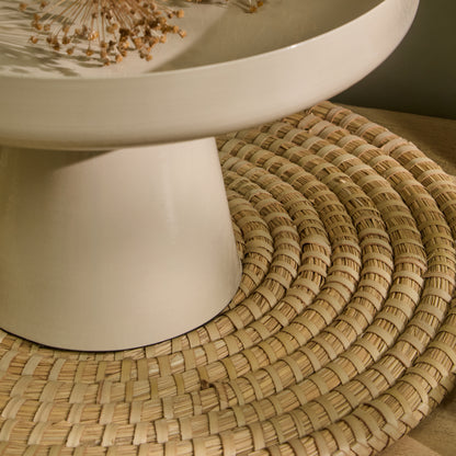 Boswell 30cm Footed Tray - Oatmeal Metal - Laura James 