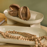 Boswell 32cm Footed Trays - Set of 2 - Oatmeal Metal - Laura James 