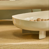 Boswell 32cm Footed Trays - Set of 2 - Oatmeal Metal - Laura James 