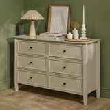 Cambrie 115cm 6 Drawer Chest of Drawers - Oatmeal - Laura James 