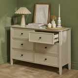 Cambrie 115cm 6 Drawer Chest of Drawers - Oatmeal - Laura James 