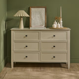Cambrie 115cm 6 Drawer Chest of Drawers - Oatmeal - Laura James 