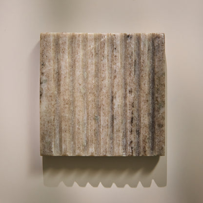 Tiree 10cm Set of 4 Square Coasters - Beige Marble - Laura James 