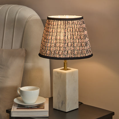 Colmar 23.5cm Marble Table Lamp Base - White Marble - Laura James 