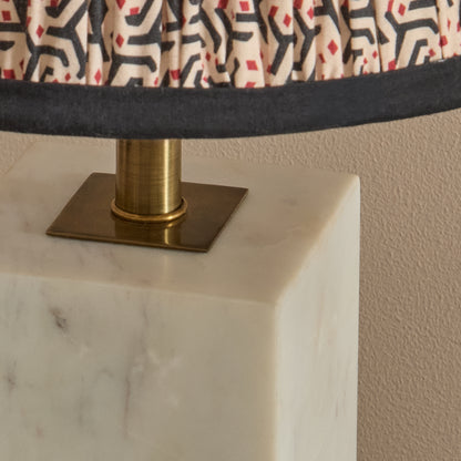 Colmar 23.5cm Marble Table Lamp Base - White Marble - Laura James 