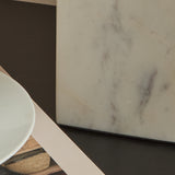 Colmar 23.5cm Marble Table Lamp Base - White Marble - Laura James 