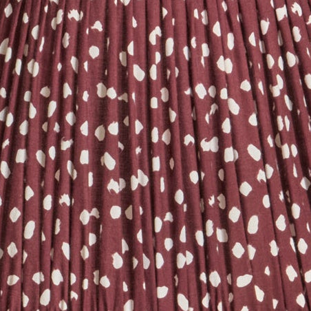 Nimana 25cm Gathered Lamp Shade - Burgundy Spot - Laura James 
