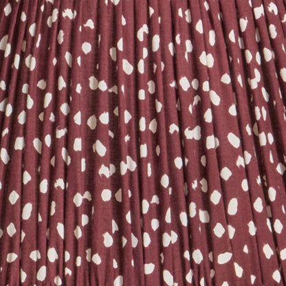 Nimana 30cm Gathered Lamp Shade - Burgundy Spot - Laura James 