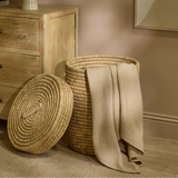 Kasheli 50cm Round Laundry Basket - Natural Date Leaf