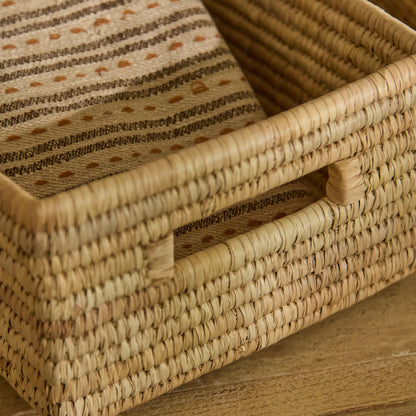 Kasheli 25x20cm Rectangular Basket - Natural Date Leaf - Laura James 