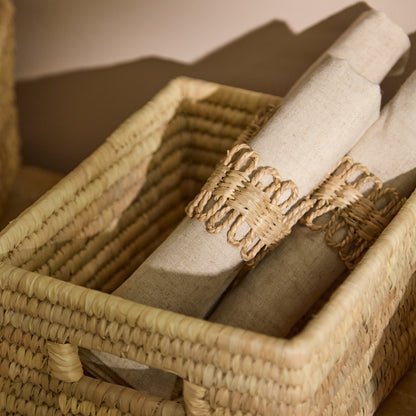 Kasheli 20x15cm Rectangular Basket - Natural Date Leaf - Laura James 