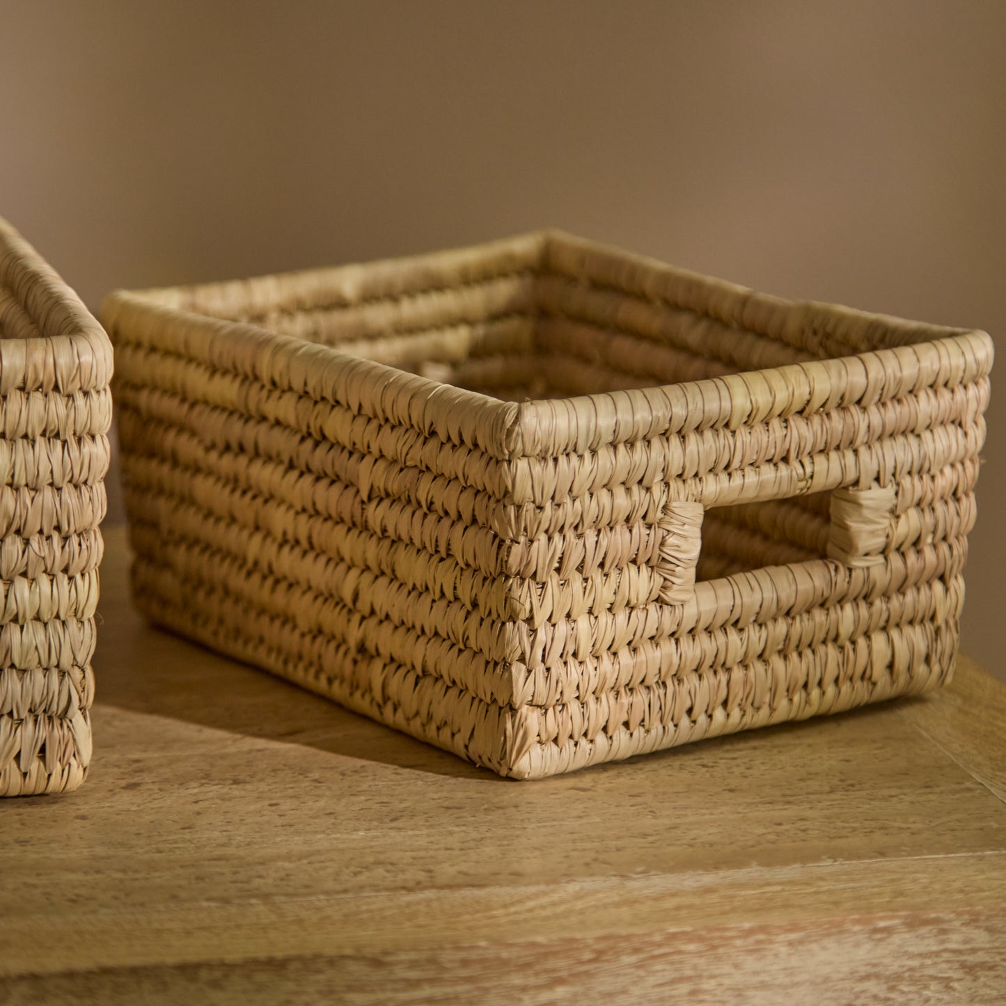 Kasheli 20x15cm Rectangular Basket - Natural Date Leaf - Laura James 