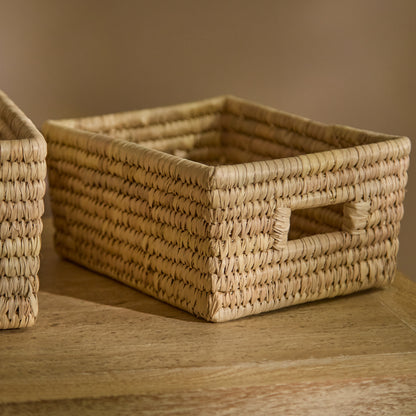 Kasheli 20x15cm Rectangular Basket - Natural Date Leaf - Laura James 