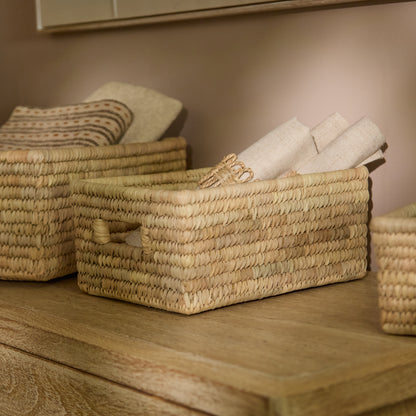 Kasheli 25x20cm Rectangular Basket - Natural Date Leaf - Laura James 